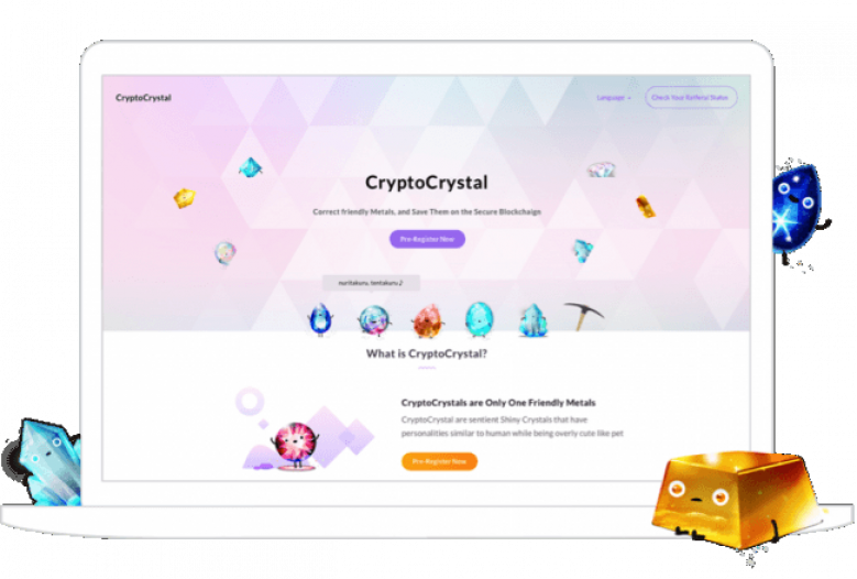 クオンがシンガポール法人を設立、ブロックチェーンを利用してキャラクターを採掘するアプリ『CryptoCrystal』を運営