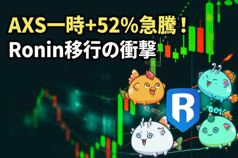 AXS急騰で一時52%・RON+15%上昇——Ronin L2移行発表でGameFiトークンがCoinGeckoトレンド入り