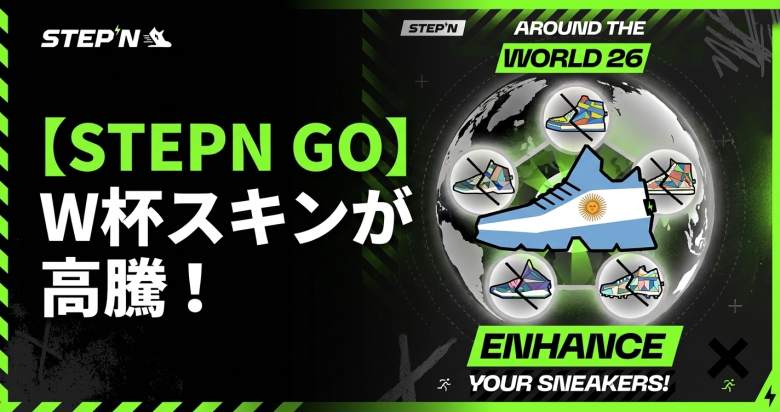STEPN GO「Around The World 2026」開幕——FIFAワールドカップ連動で48カ国スキンが高騰、アルゼンチン16,800GMTで首位