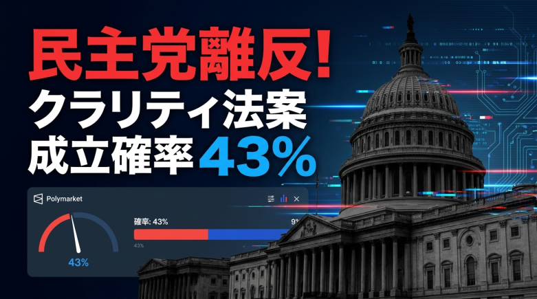 クラリティ法案、8月休会前ラストウィーク—倫理条項削除の新テキストで民主党離反・Polymarket成立確率43%