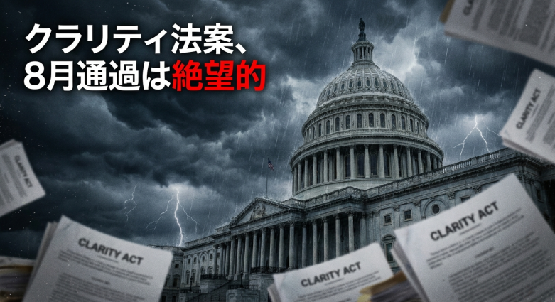 クラリティ法案、8月休会前通過は絶望的——スーン院内総務が明言、中間選挙とトランプ倫理問題が規制立法を阻む