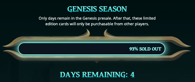 【GodsUnchained】GenesisPackのプレセール販売終了直前！最新情報まとめ