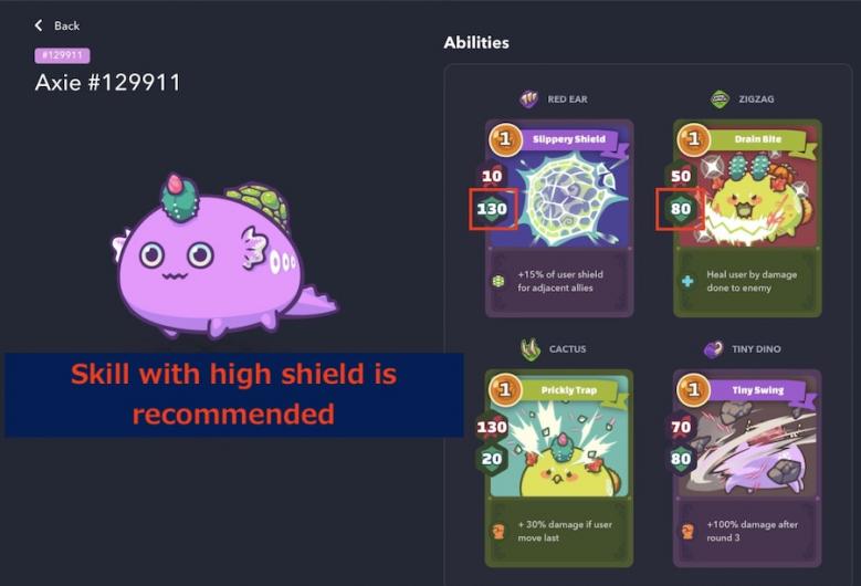 Skills with high shield value are recommended.