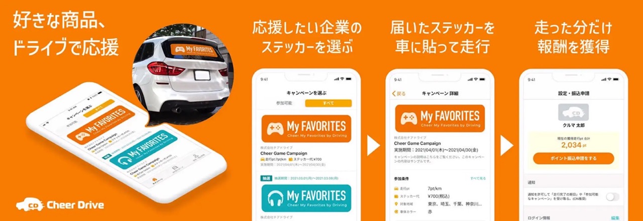 Cheer Drive、ブロックチェーンゲーム「江戸前モンスターズ」との新たなコラボキャンペーンを発表！自家用車にステッカーを貼って最大5,000円相当の報酬を獲得可能